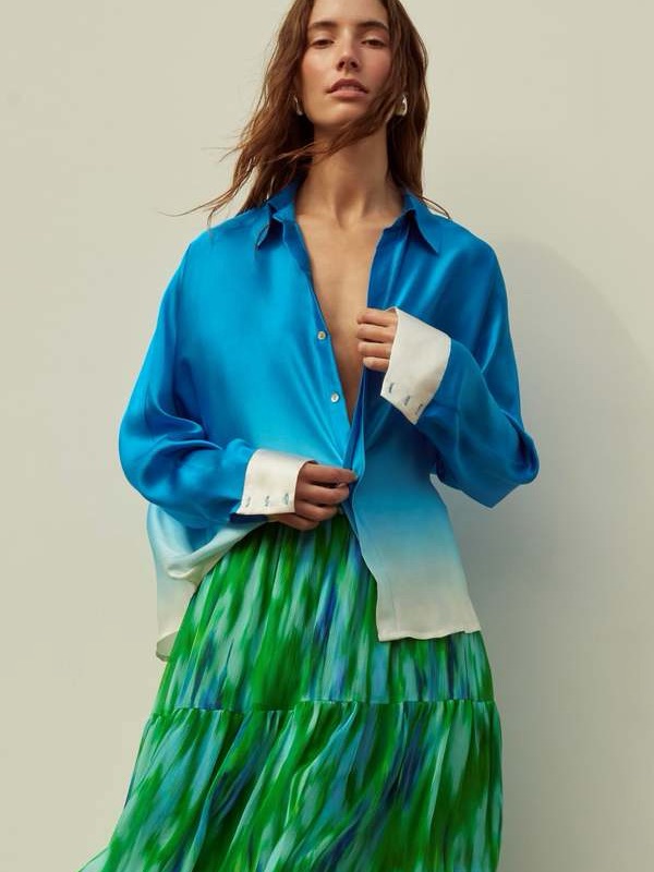 Christy Lynn Rosario Top - Blue Dip Dye
